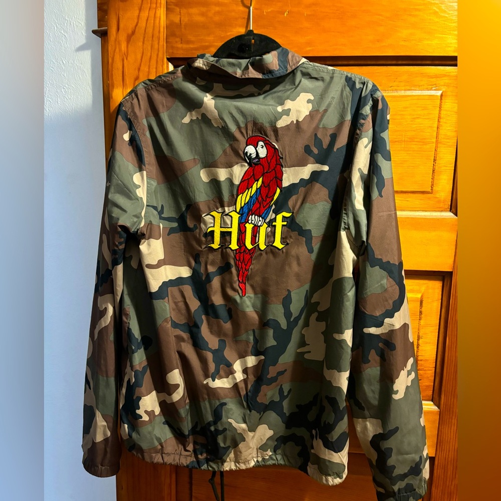 Small HUF jacket with super unique and fun camo design